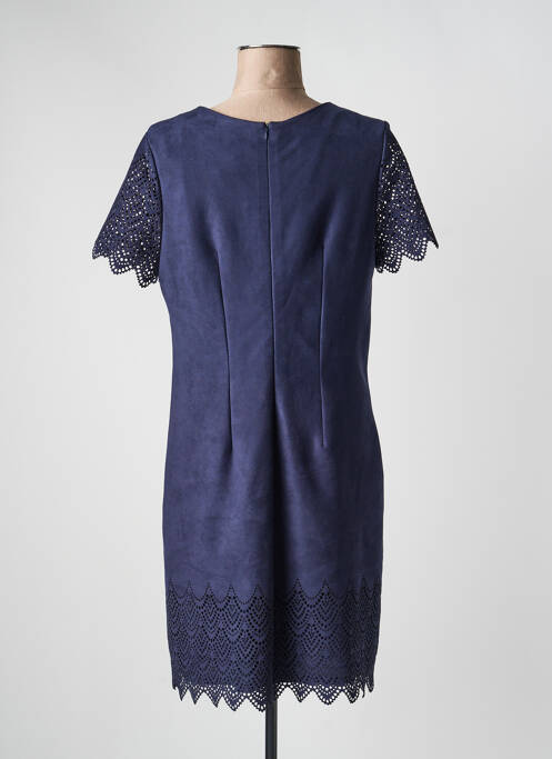 Robe mi-longue fermeture zippée au dos manches courtes bleu clair JUMFIL femme