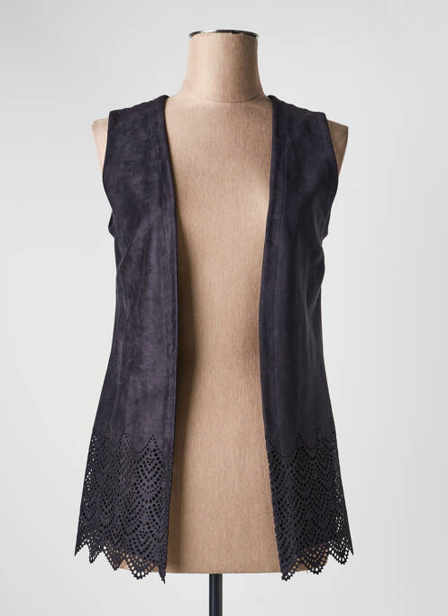 Gilet sans manche col v bleu fonce JUMFIL femme