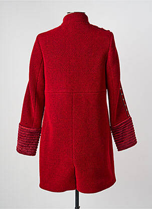 Manteau long coupe droite sans capuche rouge JUMFIL femme
