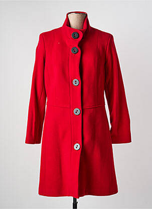 Manteau long coupe cintrée sans capuche rouge JUMFIL femme