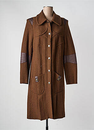 Manteau long coupe droite sans capuche marron JUMFIL femme