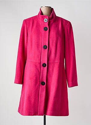 Manteau long coupe cintrée sans capuche rose JUMFIL femme