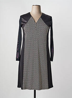 Robe mi-longue manches longues manches longues noir JUMFIL femme