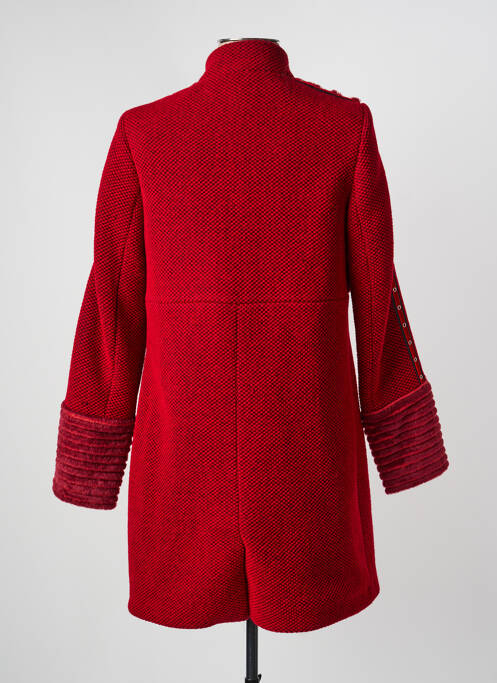 Manteau long coupe droite sans capuche rouge JUMFIL femme