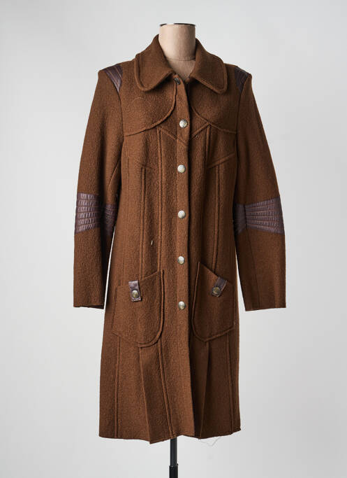 Manteau long coupe droite sans capuche marron JUMFIL femme