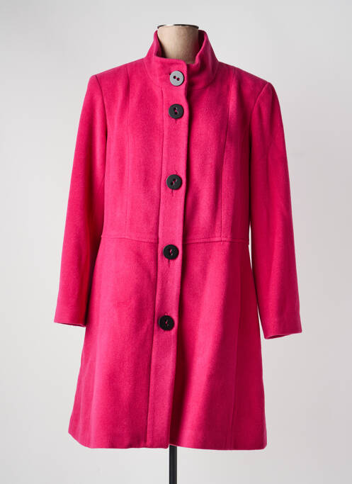Manteau long coupe cintrée sans capuche rose JUMFIL femme