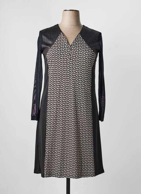 Robe mi-longue manches longues manches longues noir JUMFIL femme