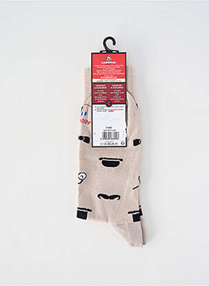 Chaussettes imprimé fantaisie beige LABONAL homme