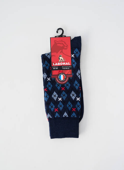 Chaussettes imprimé fantaisie bleu LABONAL homme