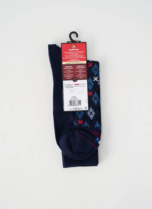 Chaussettes imprimé fantaisie bleu LABONAL homme