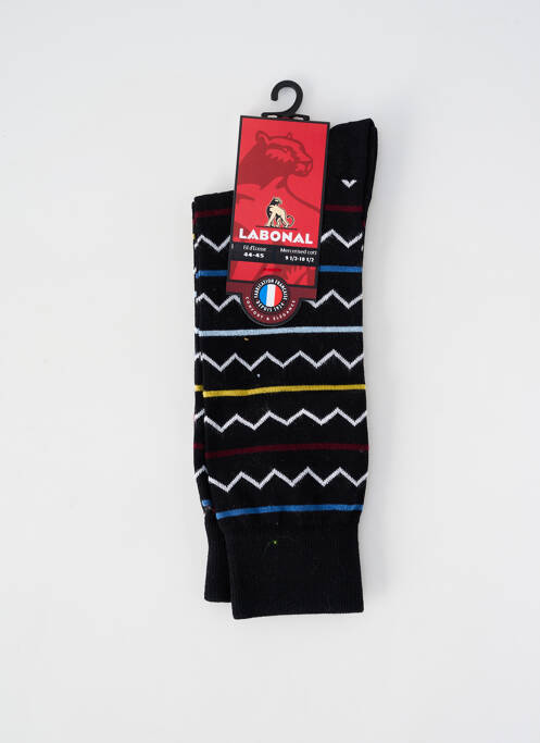 Chaussettes imprimé géométrique noir LABONAL homme