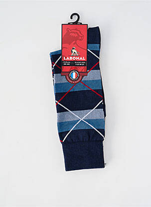 Chaussettes imprimé fantaisie bleu LABONAL homme