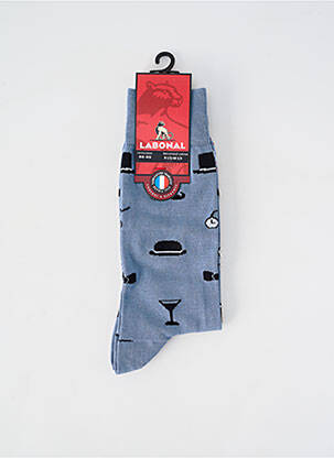 Chaussettes imprimé fantaisie bleu LABONAL homme