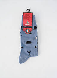 Chaussettes imprimé fantaisie bleu LABONAL homme