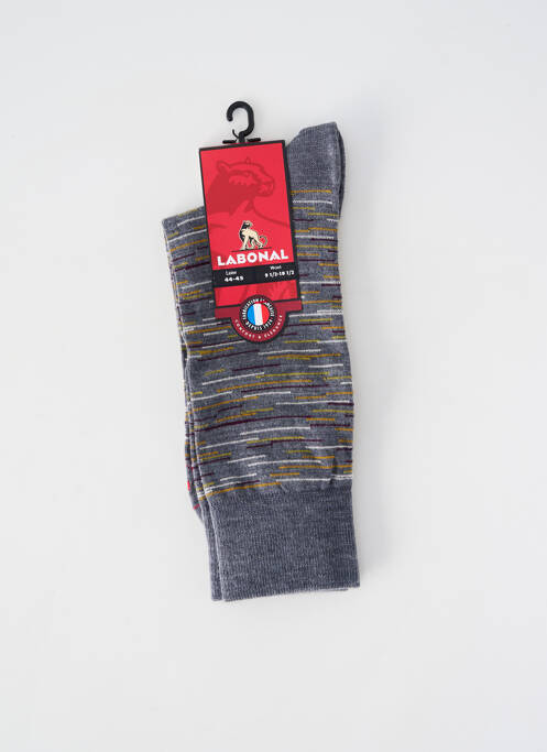 Chaussettes maille fine gris LABONAL homme