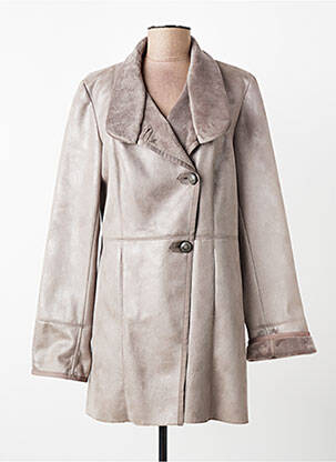 Manteau long coupe cintrée sans capuche gris JUMFIL femme