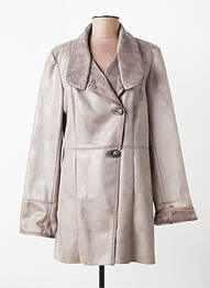 Manteau long coupe cintrée sans capuche gris JUMFIL femme