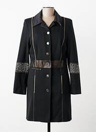 Manteau long coupe cintrée sans capuche noir JUMFIL femme