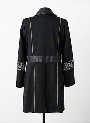 Manteau long coupe cintrée sans capuche noir JUMFIL femme