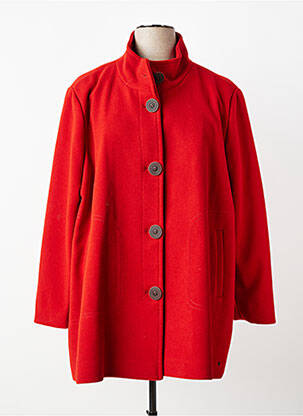 Manteau long coupe droite sans capuche rouge REVER MILE femme