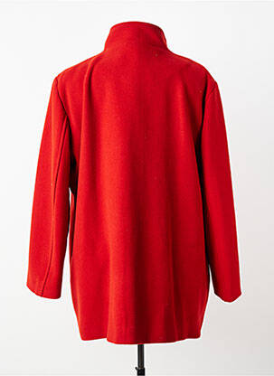 Manteau long coupe droite sans capuche rouge REVER MILE femme
