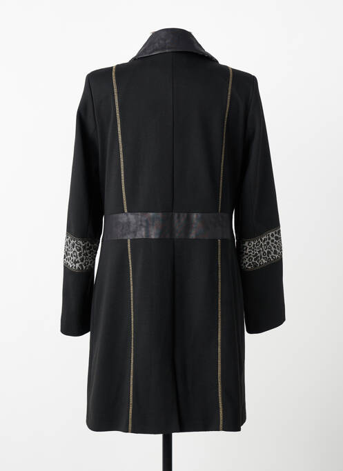 Manteau long coupe cintrée sans capuche noir JUMFIL femme