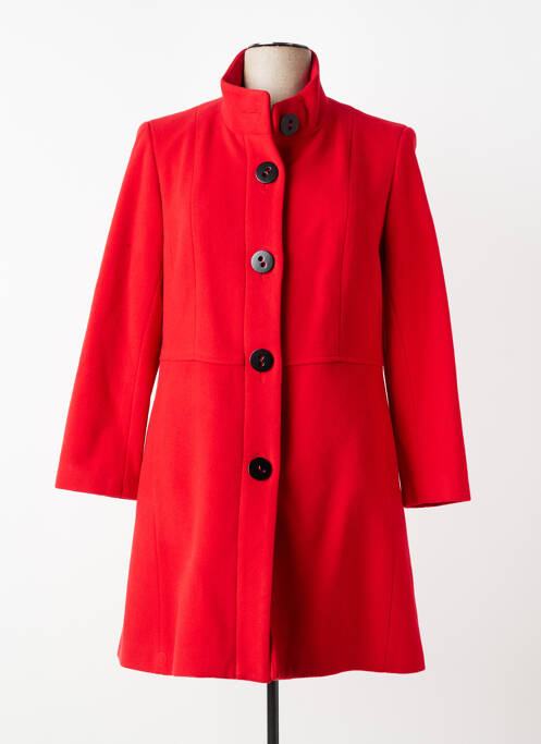 Manteau long coupe cintrée sans capuche rouge JUMFIL femme