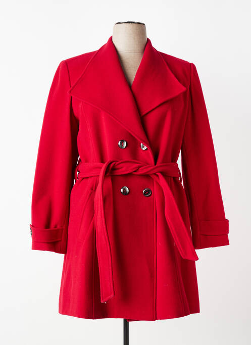Manteau long coupe cintrée sans capuche rouge JUMFIL femme