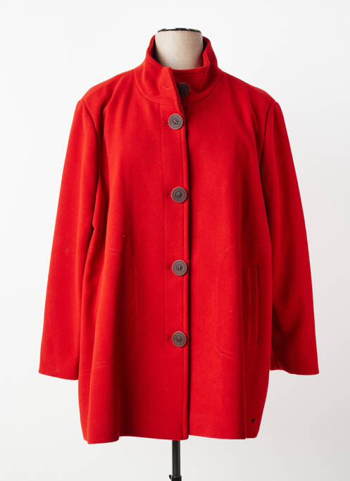 Manteau long coupe droite sans capuche rouge REVER MILE femme