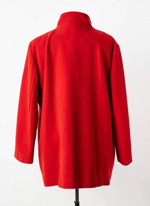 Manteau long coupe droite sans capuche rouge REVER MILE femme