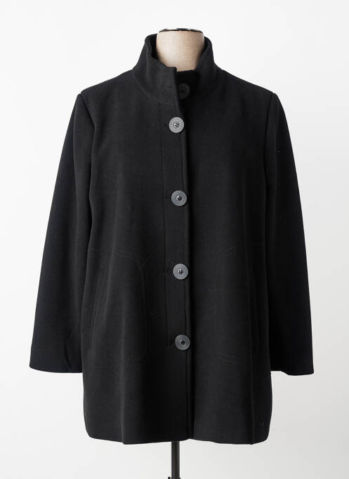 Manteau long coupe droite sans capuche noir REVER MILE femme