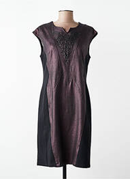 Robe mi-longue fermeture zippée au dos manches courtes rouge JUMFIL femme