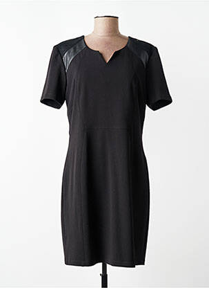 Robe courte fermeture zippée au dos manches courtes noir JUMFIL femme