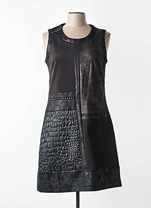 Robe mi-longue sans manche sans manche noir JUMFIL femme