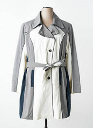 Trench tissage popeline sans capuche bleu JUMFIL femme