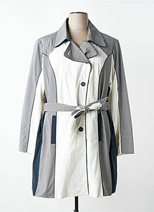 Trench tissage popeline sans capuche bleu JUMFIL femme