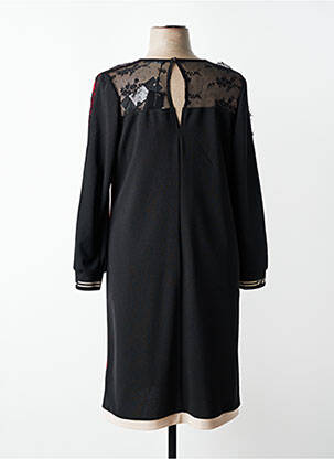 Robe mi-longue manches longues manches longues noir FRED SABATIER femme