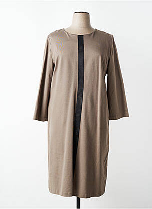 Robe mi-longue manches 3/4 manches 3/4 marron JUMFIL femme