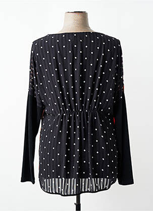 Top tissage crêpe manches longues noir EROKE femme