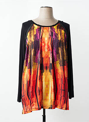 Top imprimé fantaisie manches longues orange JUMFIL femme