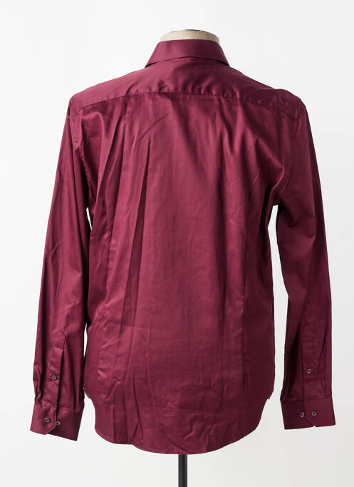 Chemise manches longues coupe cintrée rouge IZAC homme