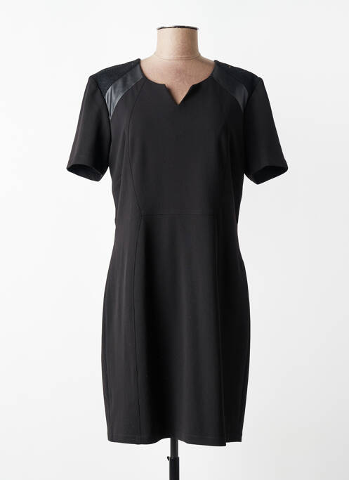 Robe courte fermeture zippée au dos manches courtes noir JUMFIL femme