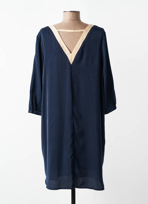 Robe courte imprimé fleurs manches 3/4 bleu SURKANA femme
