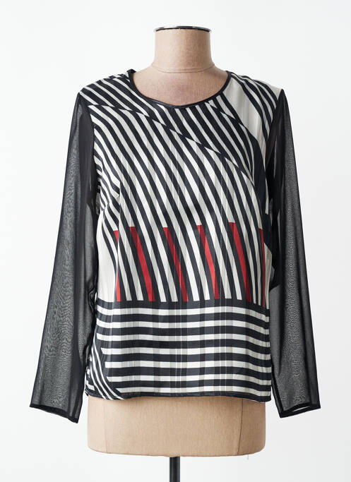 Blouse fermeture boutonnée au dos manches longues noir GUY DUBOUIS femme