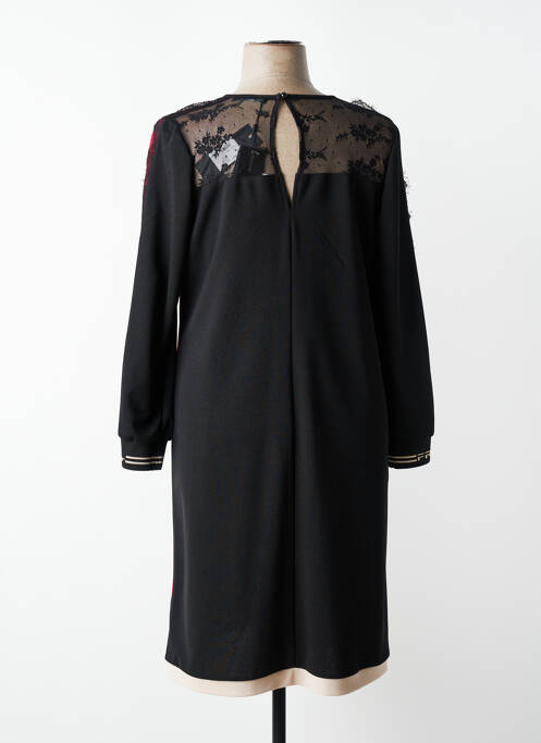 Robe mi-longue manches longues manches longues noir FRED SABATIER femme