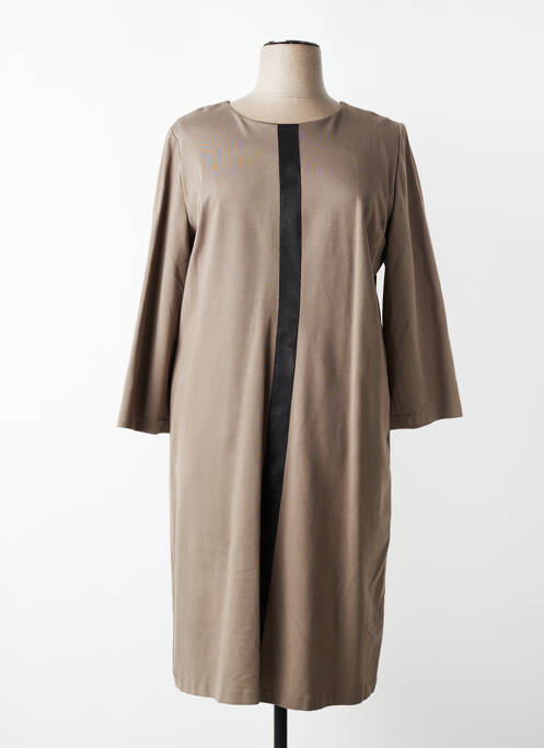 Robe mi-longue manches 3/4 manches 3/4 marron JUMFIL femme