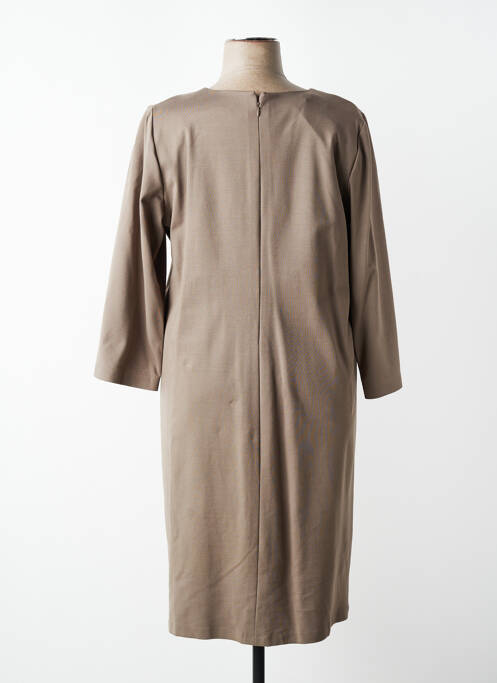 Robe mi-longue manches 3/4 manches 3/4 marron JUMFIL femme