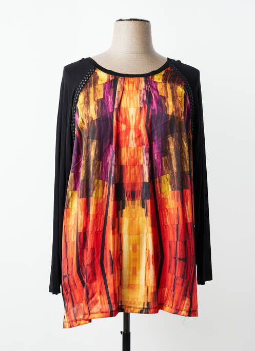 Top imprimé fantaisie manches longues orange JUMFIL femme