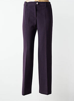 Pantalon droit tissage popeline taille normale violet JUMFIL femme
