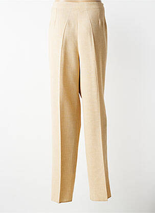 Pantalon droit fermeture zippée sous rabat boutonné taille normale beige JUMFIL femme